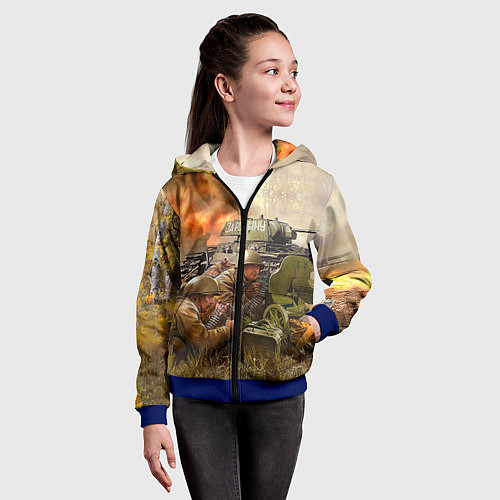 Детская толстовка на молнии День победы / 3D-Синий – фото 4