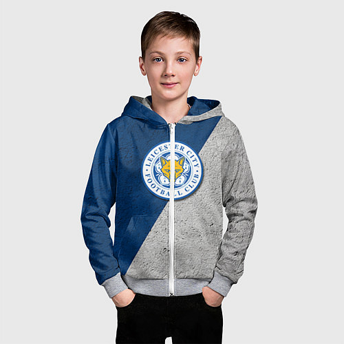 Детская толстовка на молнии Leicester City FC / 3D-Меланж – фото 3