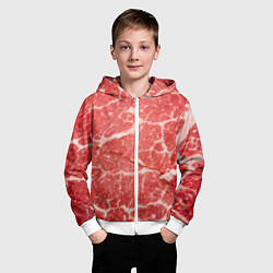 Толстовка на молнии детская Кусок мяса, цвет: 3D-белый — фото 2