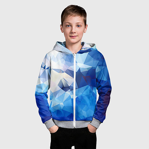 Детская толстовка на молнии Абстракция / 3D-Меланж – фото 3