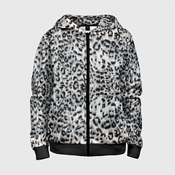 Толстовка на молнии детская White Jaguar, цвет: 3D-черный