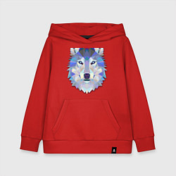 Толстовка детская хлопковая Полигональный волк, цвет: красный