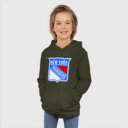 Толстовка детская хлопковая New York Rangers, цвет: хаки — фото 2