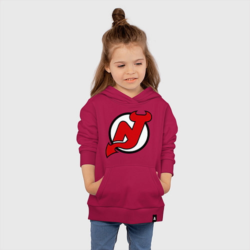 Детская толстовка-худи New Jersey Devils / Маджента – фото 4