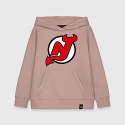 Толстовка детская хлопковая New Jersey Devils, цвет: пыльно-розовый