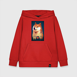 Толстовка детская хлопковая Wow Doge, цвет: красный