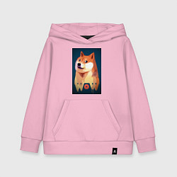 Толстовка детская хлопковая Wow Doge, цвет: светло-розовый