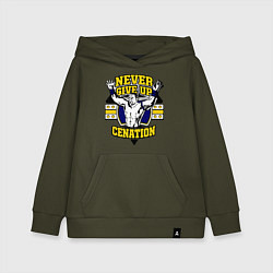 Толстовка детская хлопковая Never Give Up: Cenation, цвет: хаки