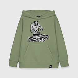 Толстовка детская хлопковая Брюс Ли Dj, цвет: авокадо