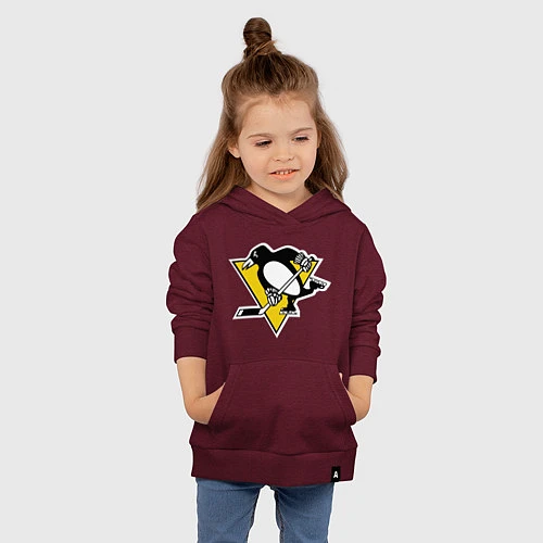 Детская толстовка-худи Pittsburgh Penguins / Меланж-бордовый – фото 4