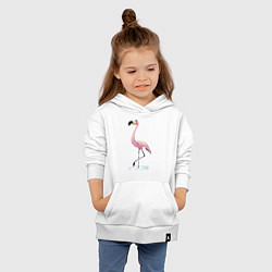 Толстовка детская хлопковая Гордый фламинго, цвет: белый — фото 2