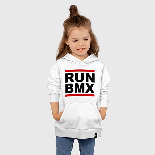 Детская толстовка-худи RUN BMX / Белый – фото 4