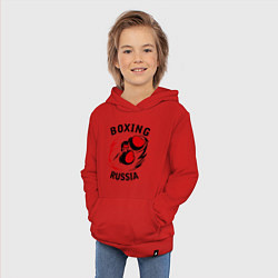 Толстовка детская хлопковая Boxing Russia Forever цвета красный — фото 2