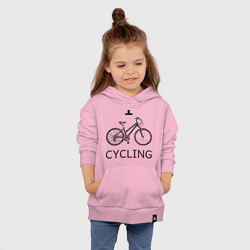 Детская толстовка-худи I love cycling / Светло-розовый – фото 4