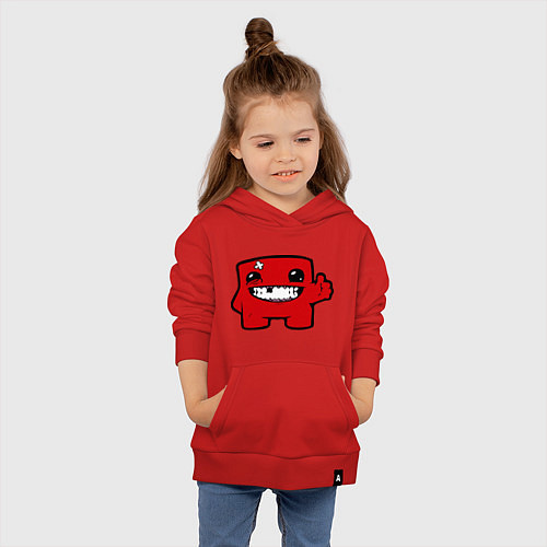 Детская толстовка-худи Super Meat Boy / Красный – фото 4