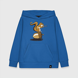 Толстовка детская хлопковая Белка с орехом, цвет: синий