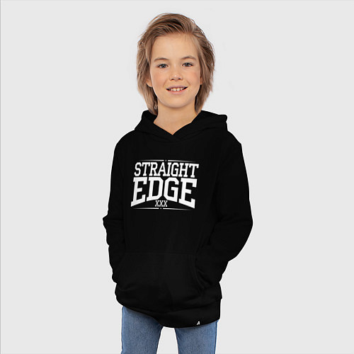 Детская толстовка-худи Straight edge xxx / Черный – фото 3