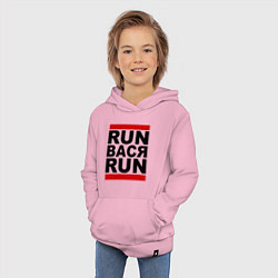 Толстовка детская хлопковая Run Вася Run цвета светло-розовый — фото 2