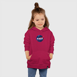 Толстовка детская хлопковая NASA: Cosmic Logo, цвет: маджента — фото 2
