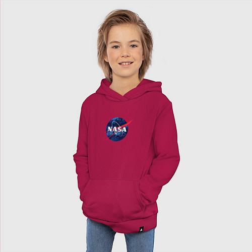 Детская толстовка-худи NASA: Cosmic Logo / Маджента – фото 3