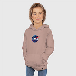 Толстовка детская хлопковая NASA: Cosmic Logo, цвет: пыльно-розовый — фото 2