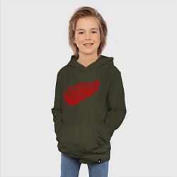 Толстовка детская хлопковая Detroit Red Wings: Pavel Datsyuk, цвет: хаки — фото 2