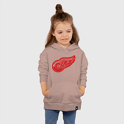 Толстовка детская хлопковая Detroit Red Wings: Pavel Datsyuk, цвет: пыльно-розовый — фото 2