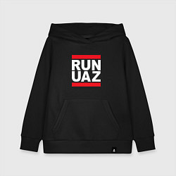 Толстовка детская хлопковая Run UAZ, цвет: черный