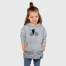 Толстовка детская хлопковая Ежик на велосипеде, цвет: меланж — фото 2