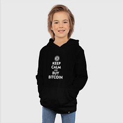 Толстовка детская хлопковая Keep Calm & Buy Bitcoin, цвет: черный — фото 2