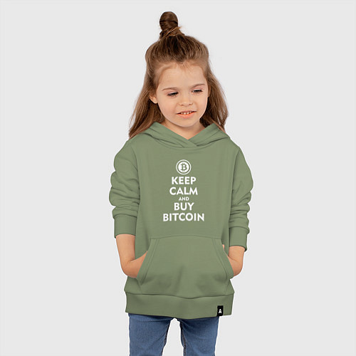 Детская толстовка-худи Keep Calm & Buy Bitcoin / Авокадо – фото 4