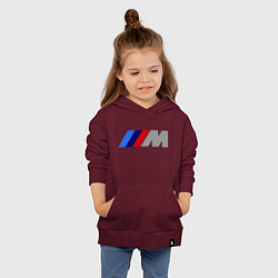 Толстовка детская хлопковая BMW M, цвет: меланж-бордовый — фото 2