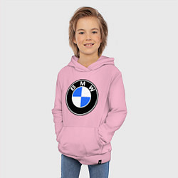 Толстовка детская хлопковая Logo BMW, цвет: светло-розовый — фото 2