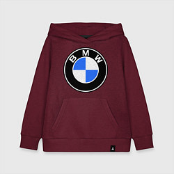 Толстовка детская хлопковая Logo BMW, цвет: меланж-бордовый