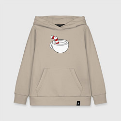 Толстовка детская хлопковая Red Cuphead, цвет: миндальный