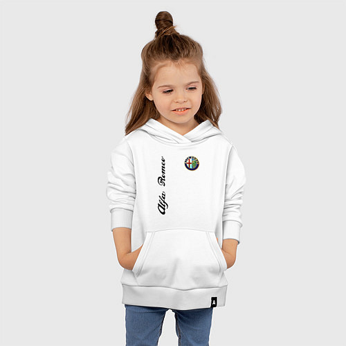 Детская толстовка-худи Alfa Romeo Automobiles S p A / Белый – фото 4