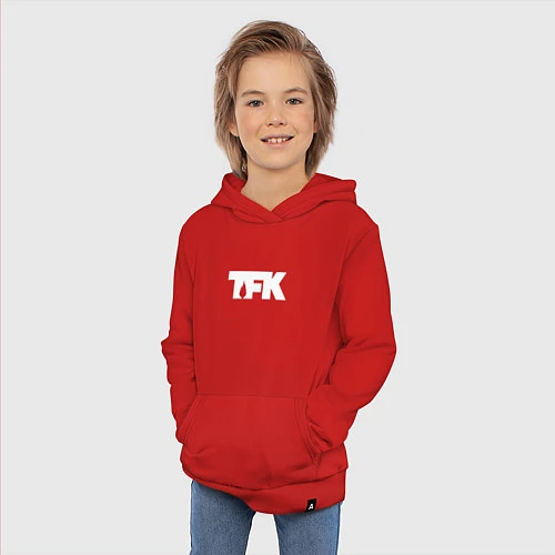 Детская толстовка-худи TFK: White Logo / Красный – фото 3