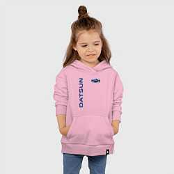 Толстовка детская хлопковая Datsun логотип с эмблемой, цвет: светло-розовый — фото 2