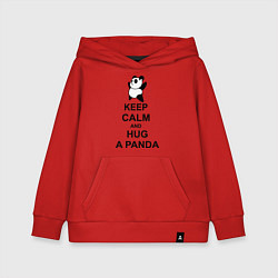 Толстовка детская хлопковая Keep Calm & Hug A Panda, цвет: красный