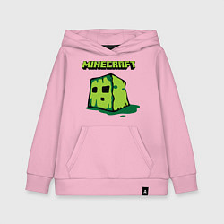 Толстовка детская хлопковая Minecraft Creeper, цвет: светло-розовый