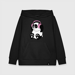Детская толстовка-худи Panda in headphones панда в наушниках