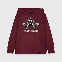 Детская толстовка-худи Train hard тренируйся усердно