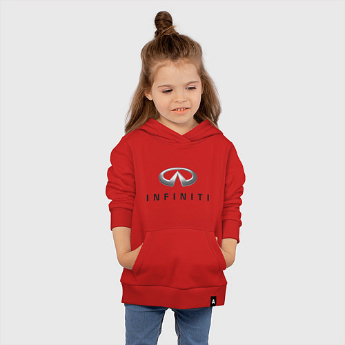Детская толстовка-худи Logo Infiniti / Красный – фото 4