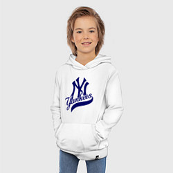 Толстовка детская хлопковая NY - Yankees, цвет: белый — фото 2
