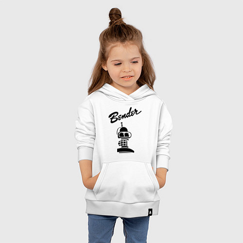Детская толстовка-худи Bender monochrome / Белый – фото 4