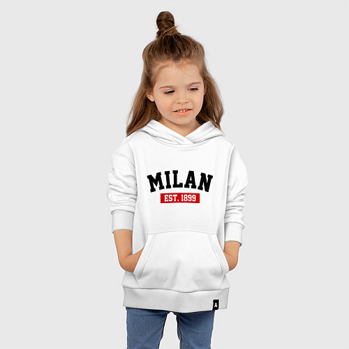 Детская толстовка-худи FC Milan Est. 1899 / Белый – фото 4