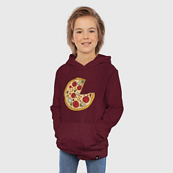 Толстовка детская хлопковая Пицца парная, цвет: меланж-бордовый — фото 2