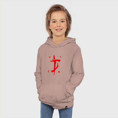 Детская толстовка-худи MARK OF THE DOOM SLAYER / Пыльно-розовый – фото 3