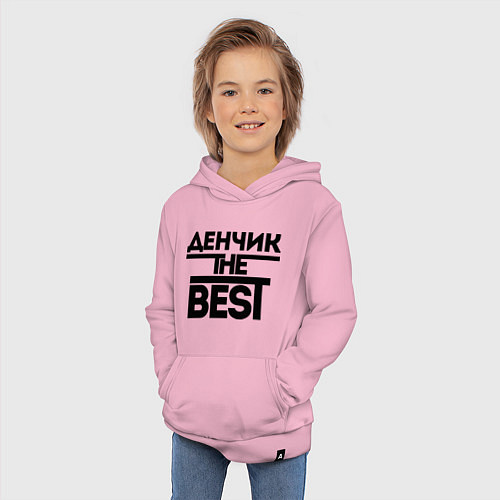 Детская толстовка-худи Денчик the best / Светло-розовый – фото 3