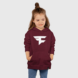Толстовка детская хлопковая FAZE Symbol, цвет: меланж-бордовый — фото 2
